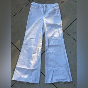 MOTHER Women's White Flared Jeans